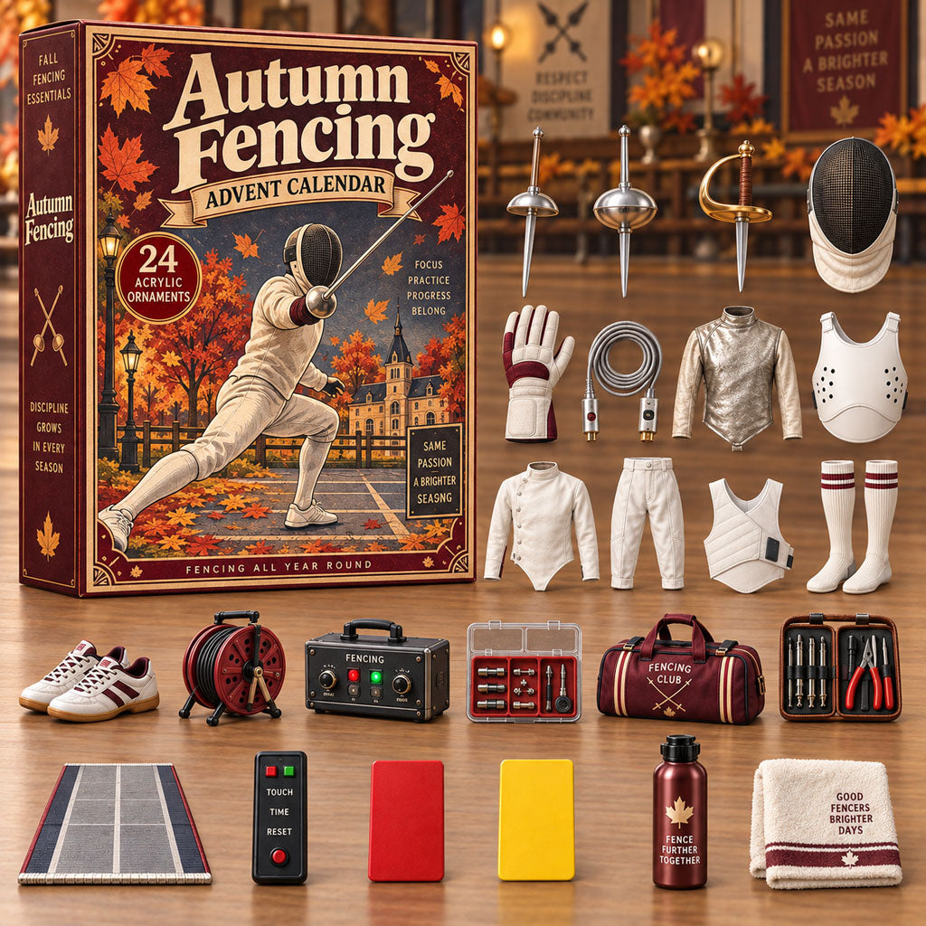 Autumn Fencing advent calendar box with 24 acrylic Christmas charms