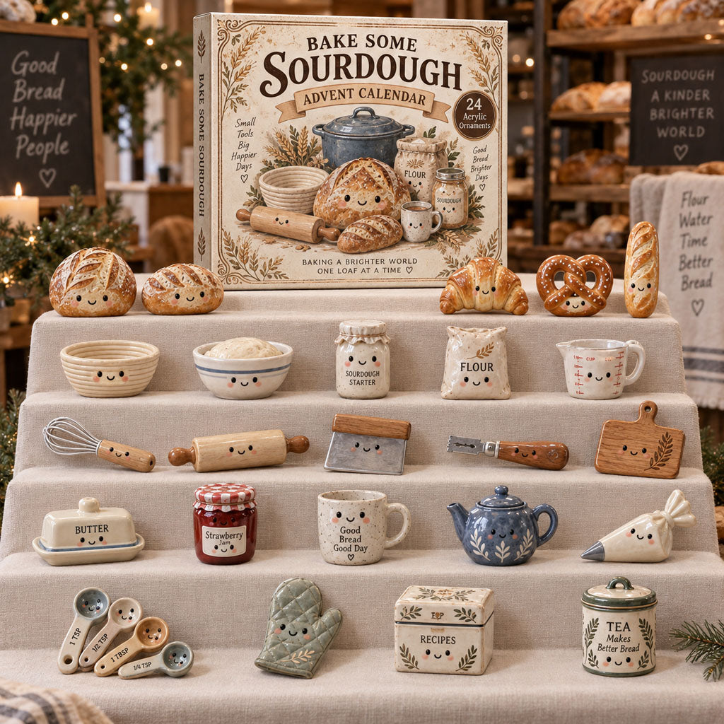 Bake Some Sourdough advent calendar box with 24 acrylic Christmas charms