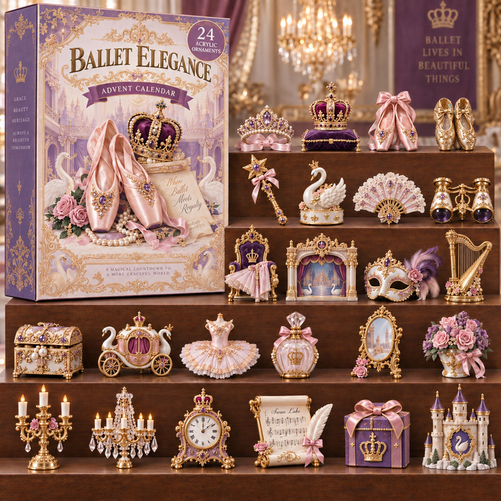 Ballet Elegance advent calendar box with 24 acrylic Christmas charms