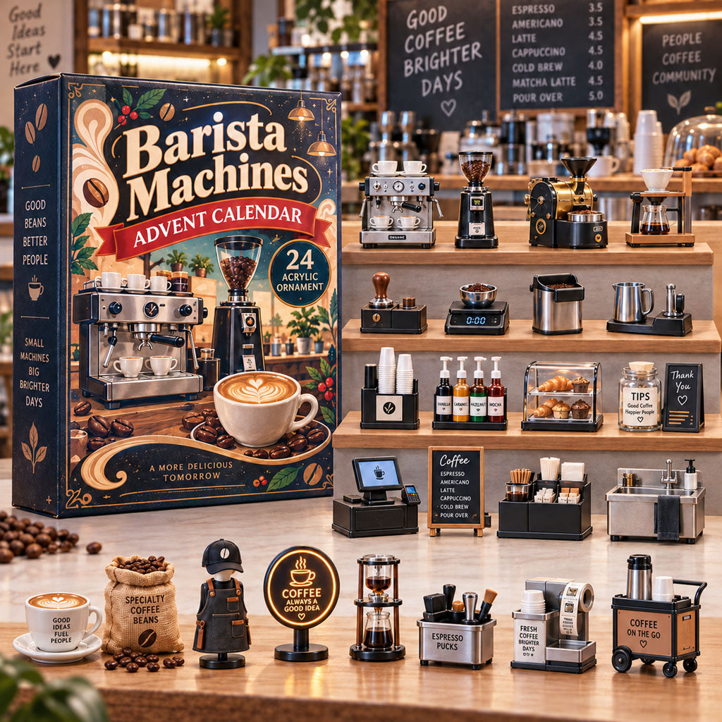 Barista Machines advent calendar box with 24 acrylic Christmas charms