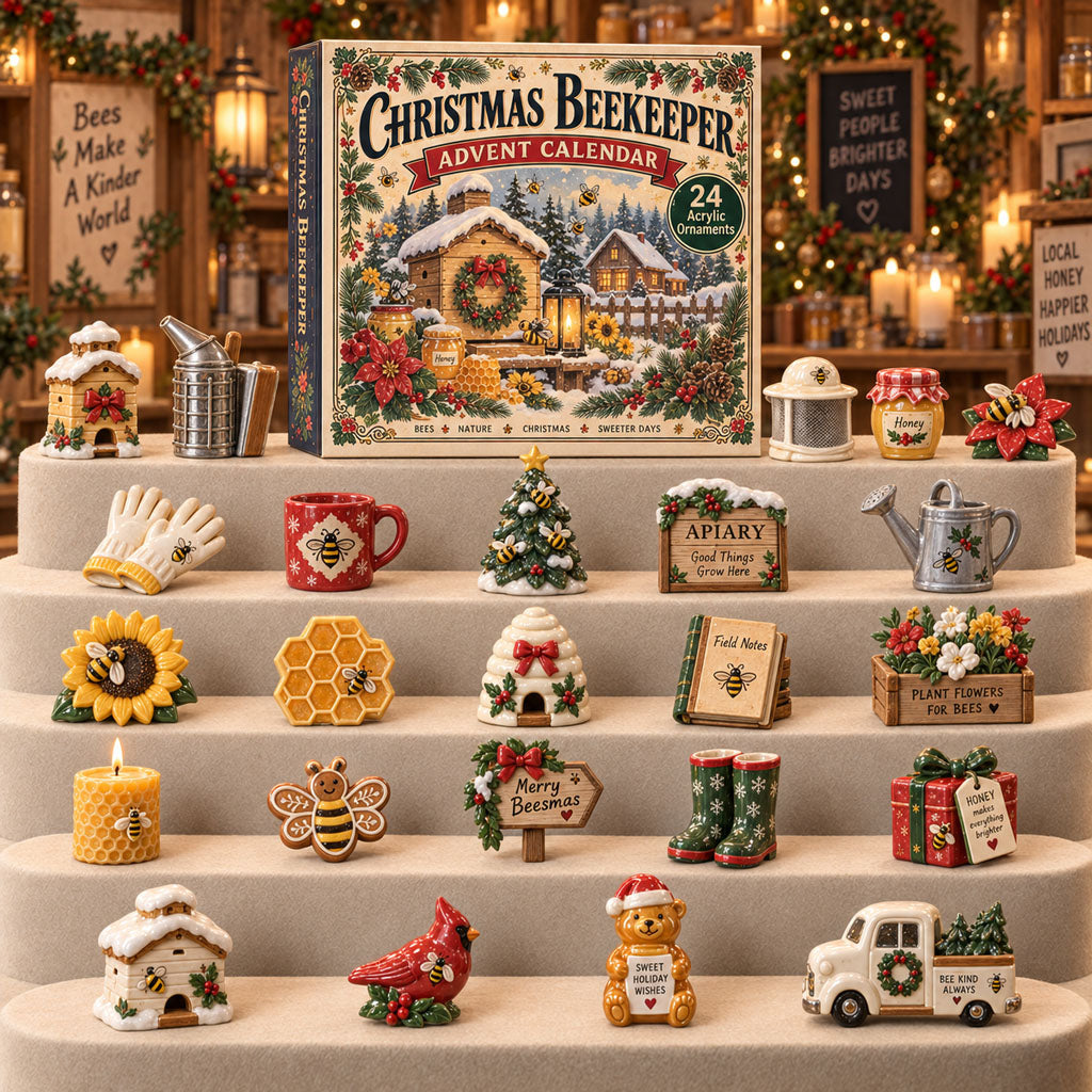 Beekeeper advent calendar box with 24 acrylic Christmas charms