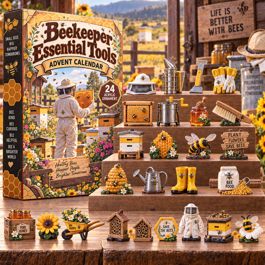 Beekeeper Essential Tools advent calendar box with 24 acrylic Christmas charms