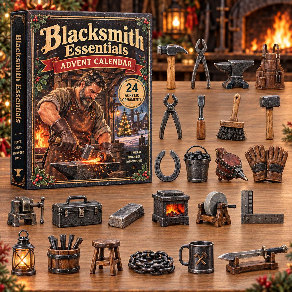 Blacksmith Essentials advent calendar box with 24 acrylic Christmas charms