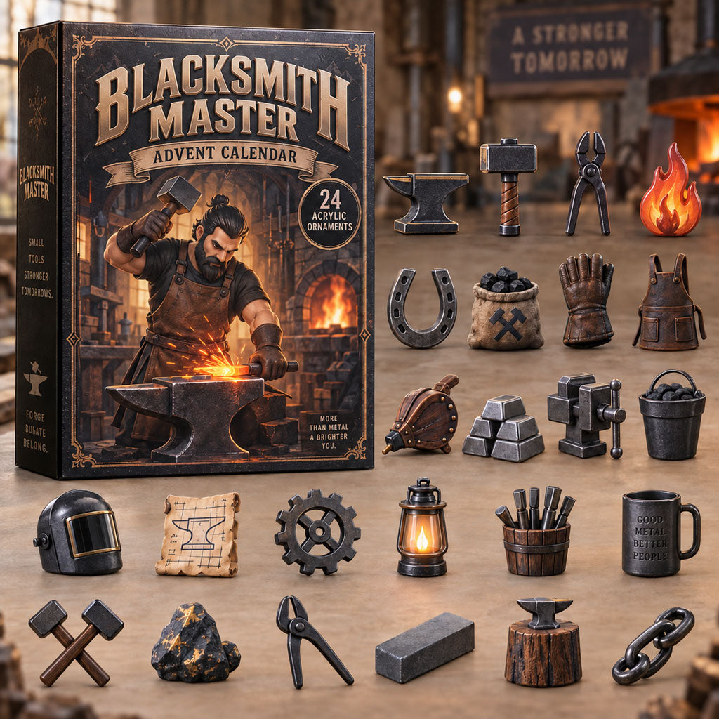 Blacksmith Master advent calendar box with 24 acrylic Christmas charms