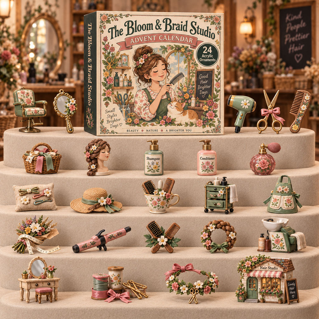 Bloom Braid Studio advent calendar box with 24 acrylic Christmas charms