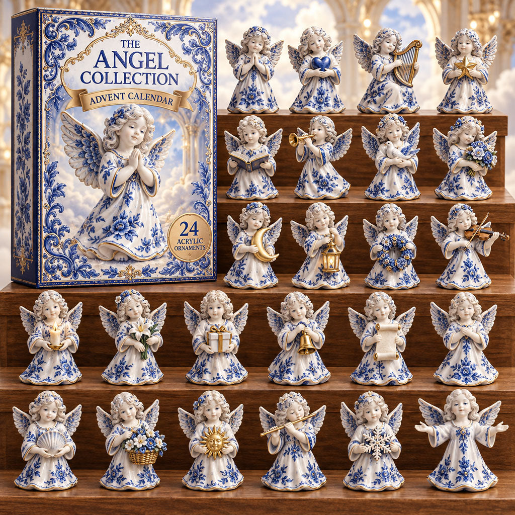 Blue Angel advent calendar box with 24 acrylic Christmas charms