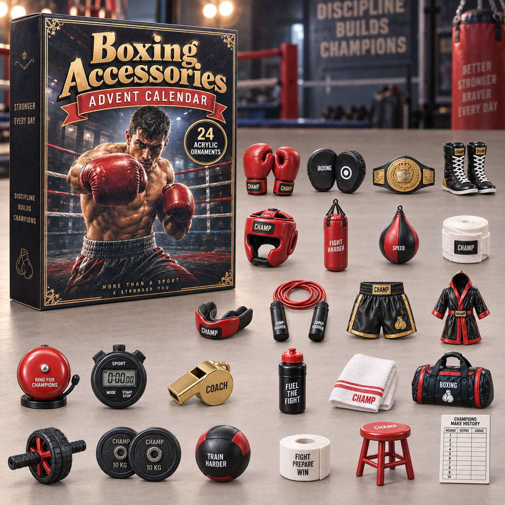 Boxing Accessories advent calendar box with 24 acrylic Christmas charms