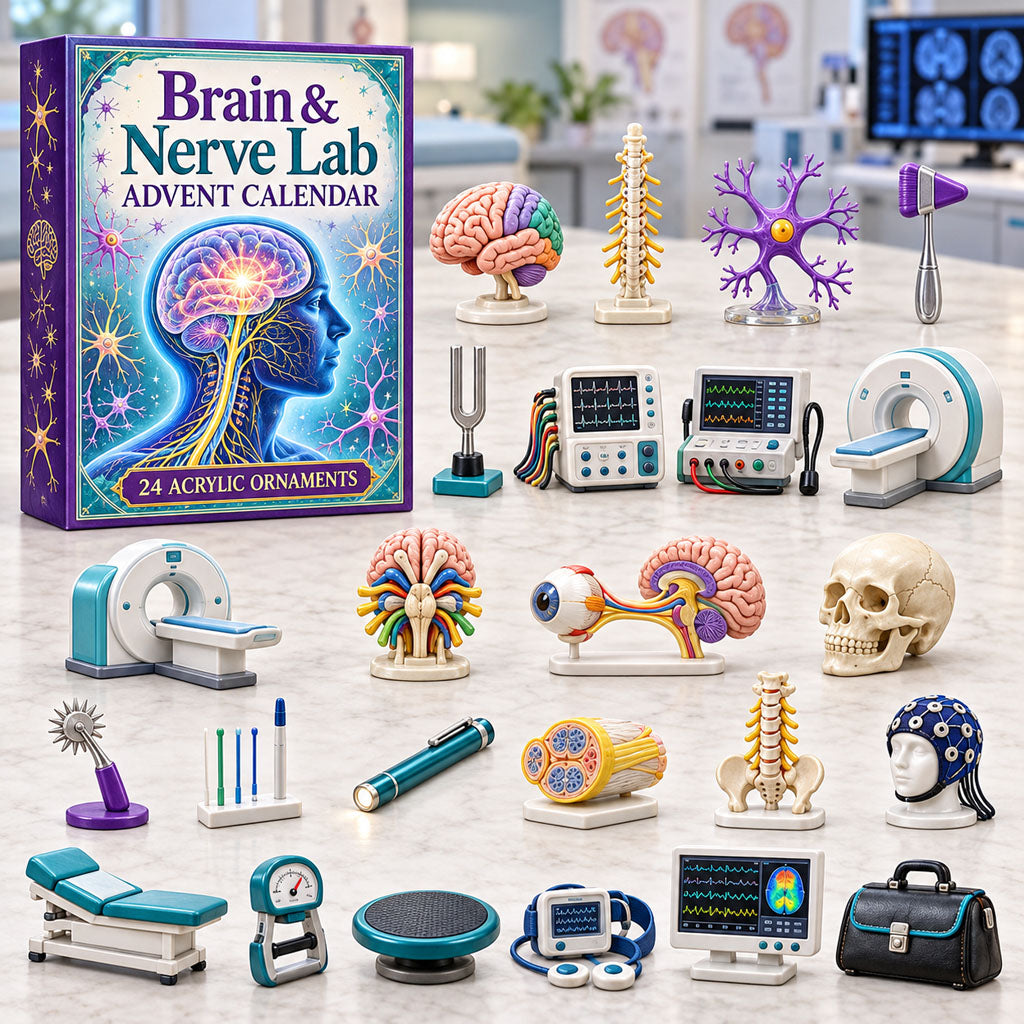 Brain Nerve Lab advent calendar box with 24 acrylic Christmas charms