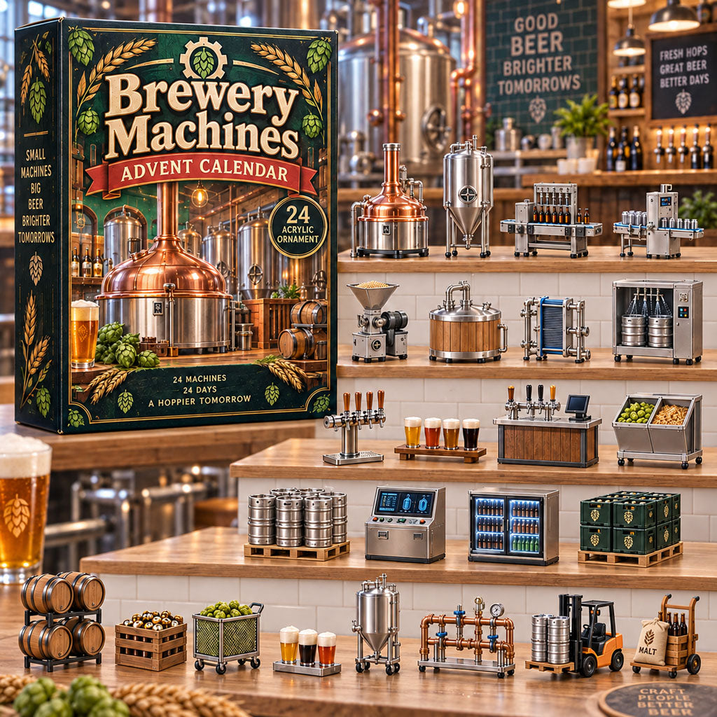 Brewery Machines advent calendar box with 24 acrylic Christmas charms
