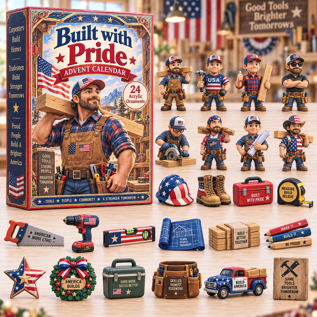 Built with Pride advent calendar box with 24 acrylic Christmas charms