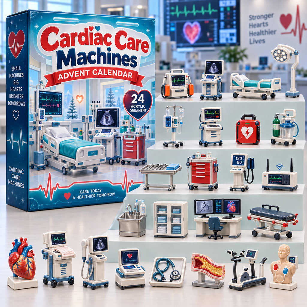 Cardiac Care Machines advent calendar box with 24 acrylic Christmas charms