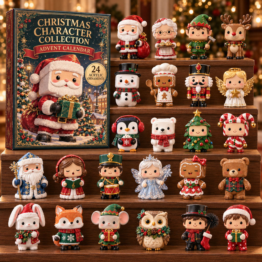 Character advent calendar box with 24 acrylic Christmas charms