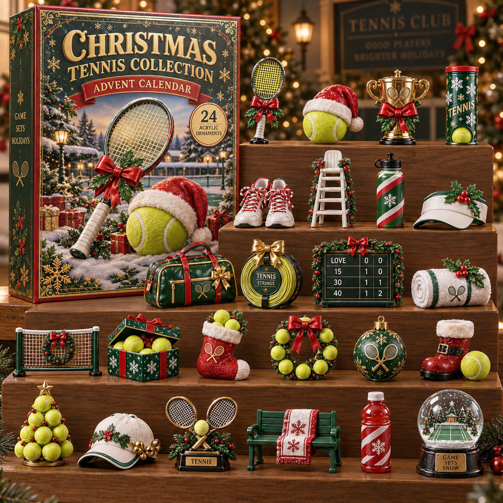 Christmas Tennis Collection advent calendar box with 24 acrylic Christmas charms