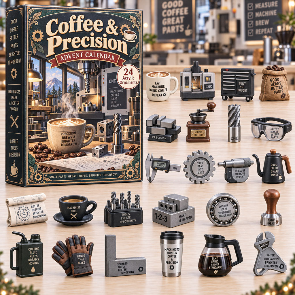 Coffee Precision advent calendar box with 24 acrylic Christmas charms