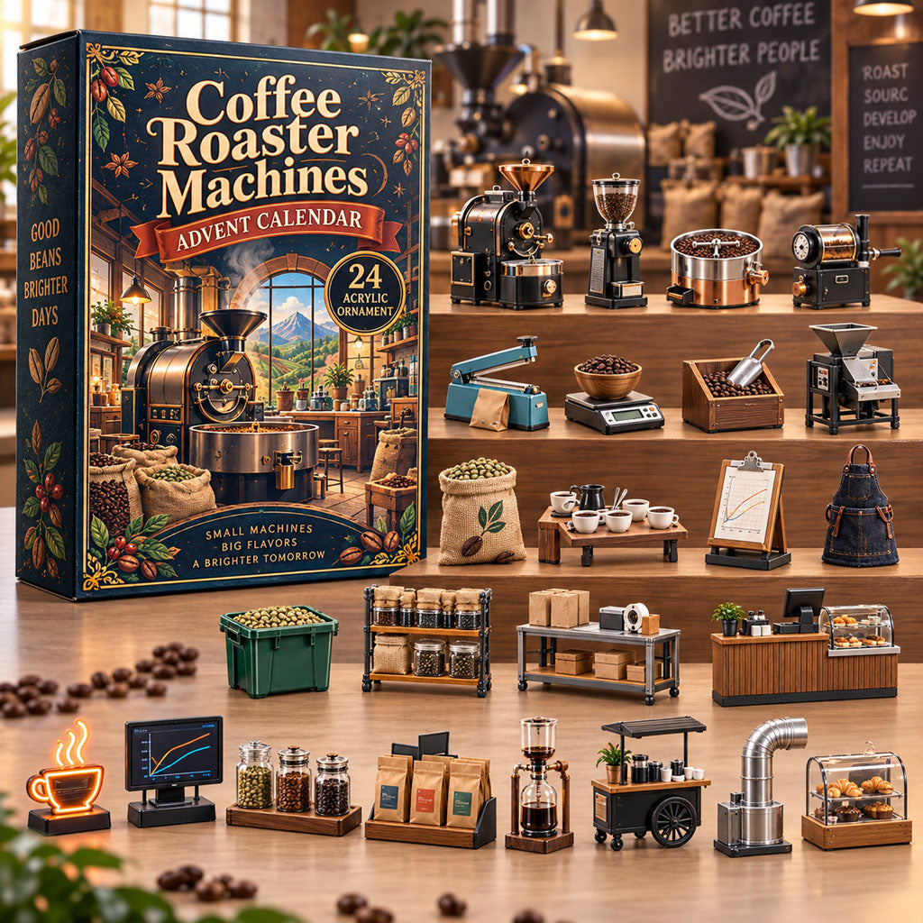 Coffee Roaster Machines advent calendar box with 24 acrylic Christmas charms