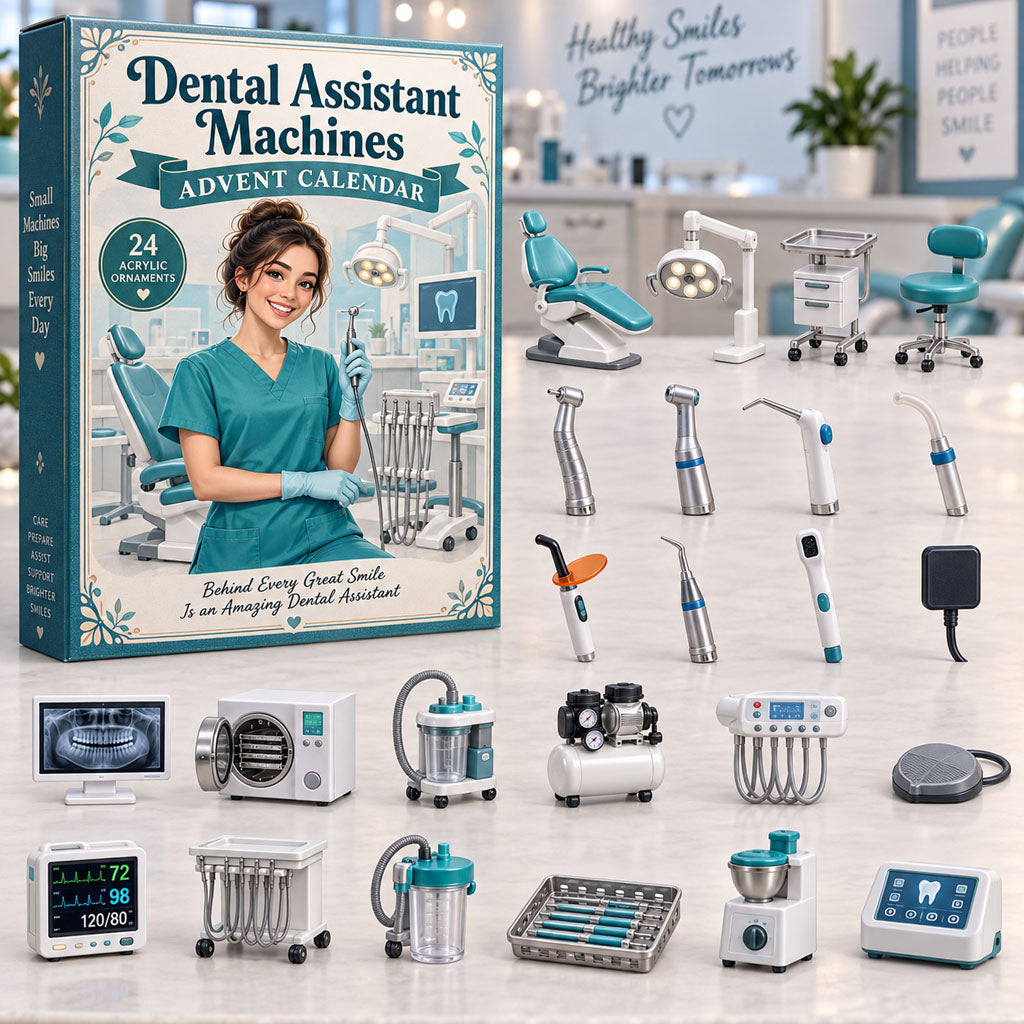 Dental Assistant Machines advent calendar box with 24 acrylic Christmas charms