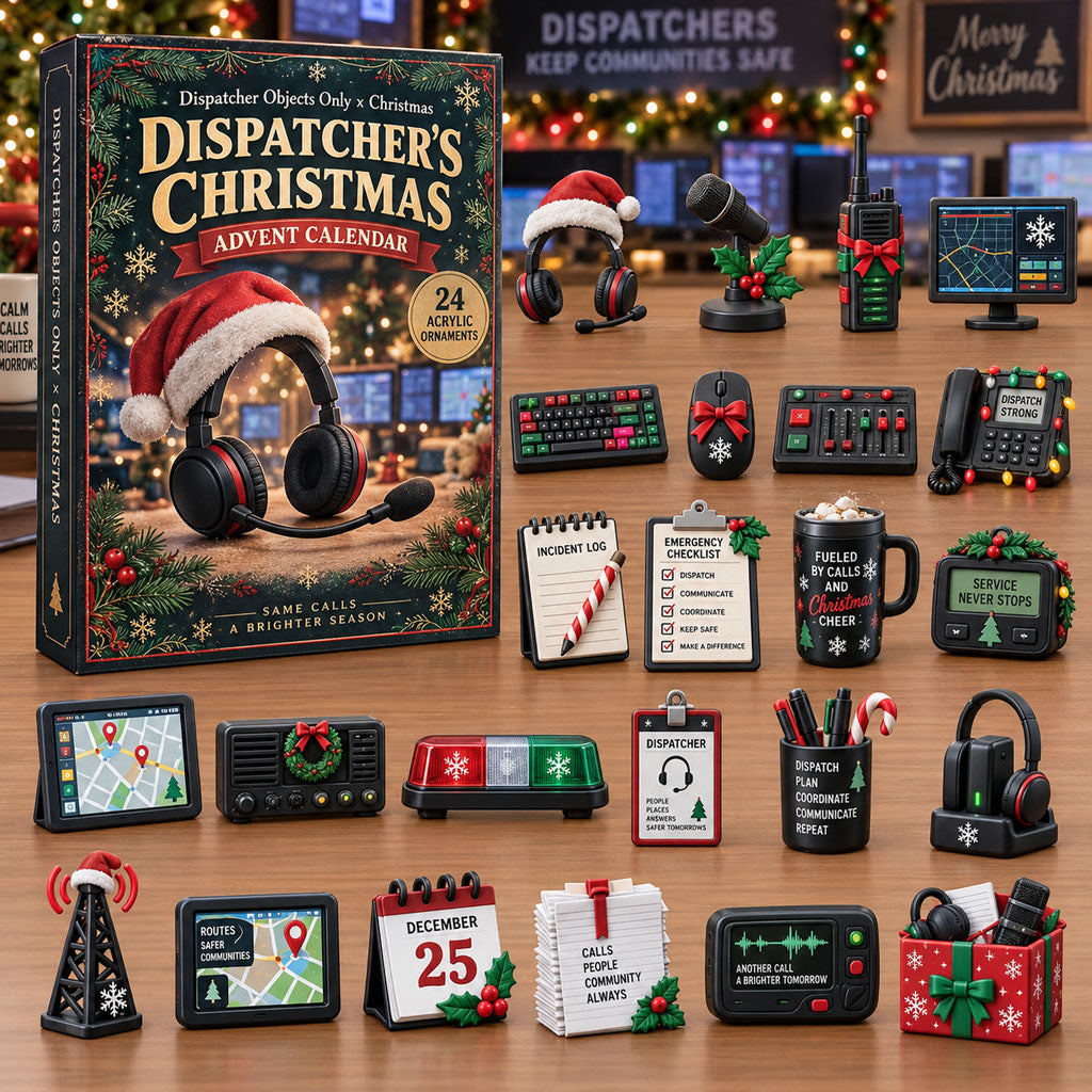 Dispatcher advent calendar box with 24 acrylic Christmas charms