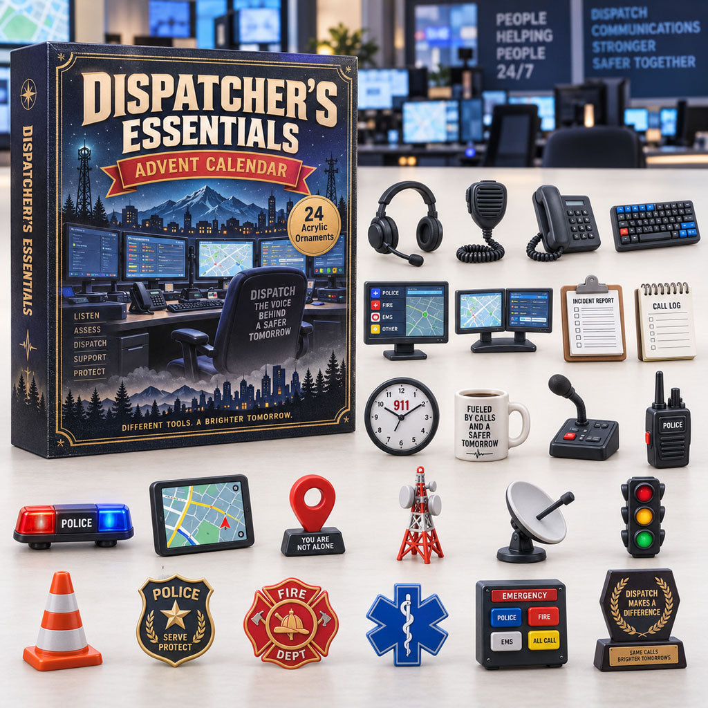 Dispatcher Essentials advent calendar box with 24 acrylic Christmas charms