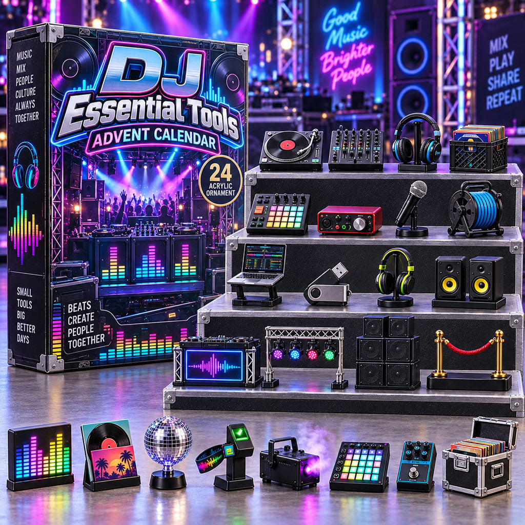 DJ Essential Tools advent calendar box with 24 acrylic Christmas charms