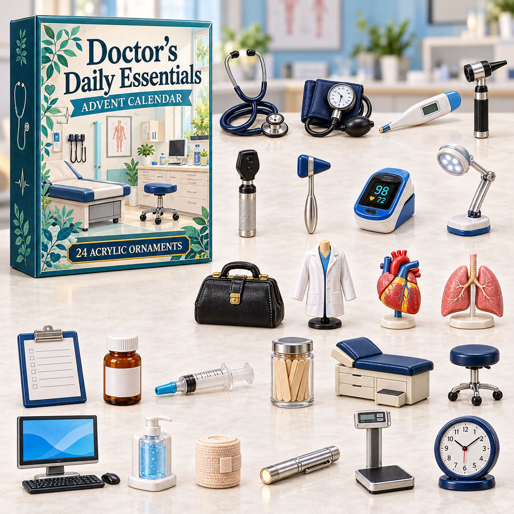 Doctor Daily Essentials advent calendar box with 24 acrylic Christmas charms