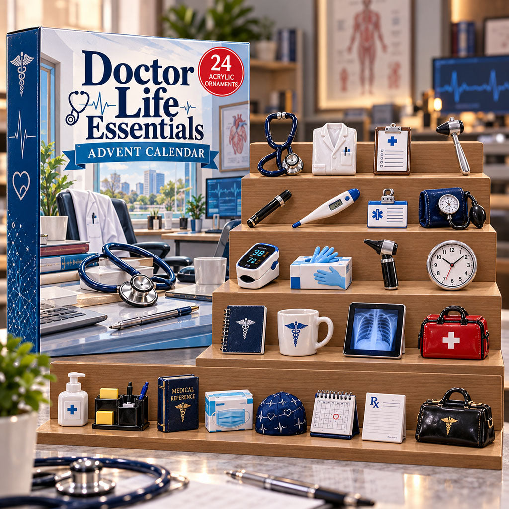 Doctor Life Essentials advent calendar box with 24 acrylic Christmas charms