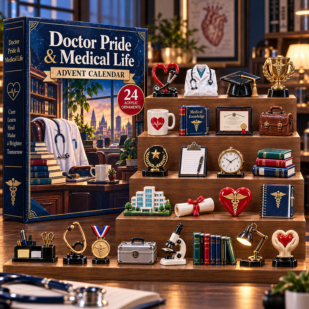 Doctor Pride advent calendar box with 24 acrylic Christmas charms