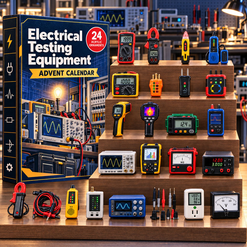 Electrical Testing Equipment advent calendar box with 24 acrylic Christmas charms