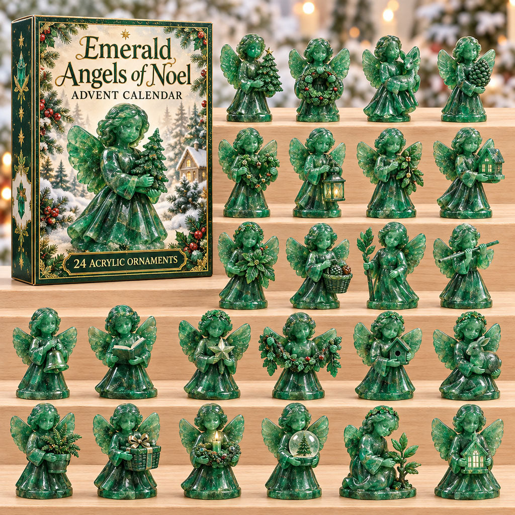 Emerald Angels Noel advent calendar box with 24 acrylic Christmas charms