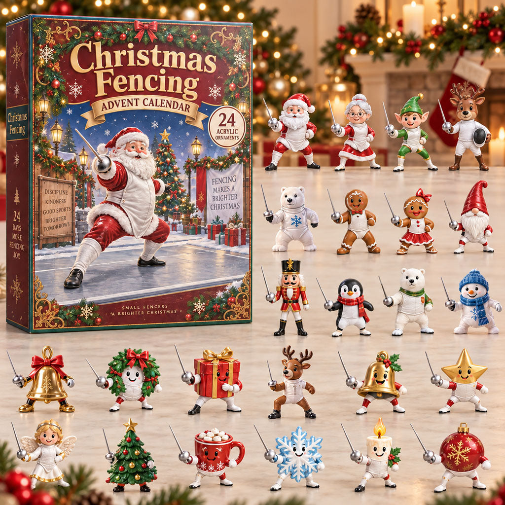 Fencing advent calendar box with 24 acrylic Christmas charms