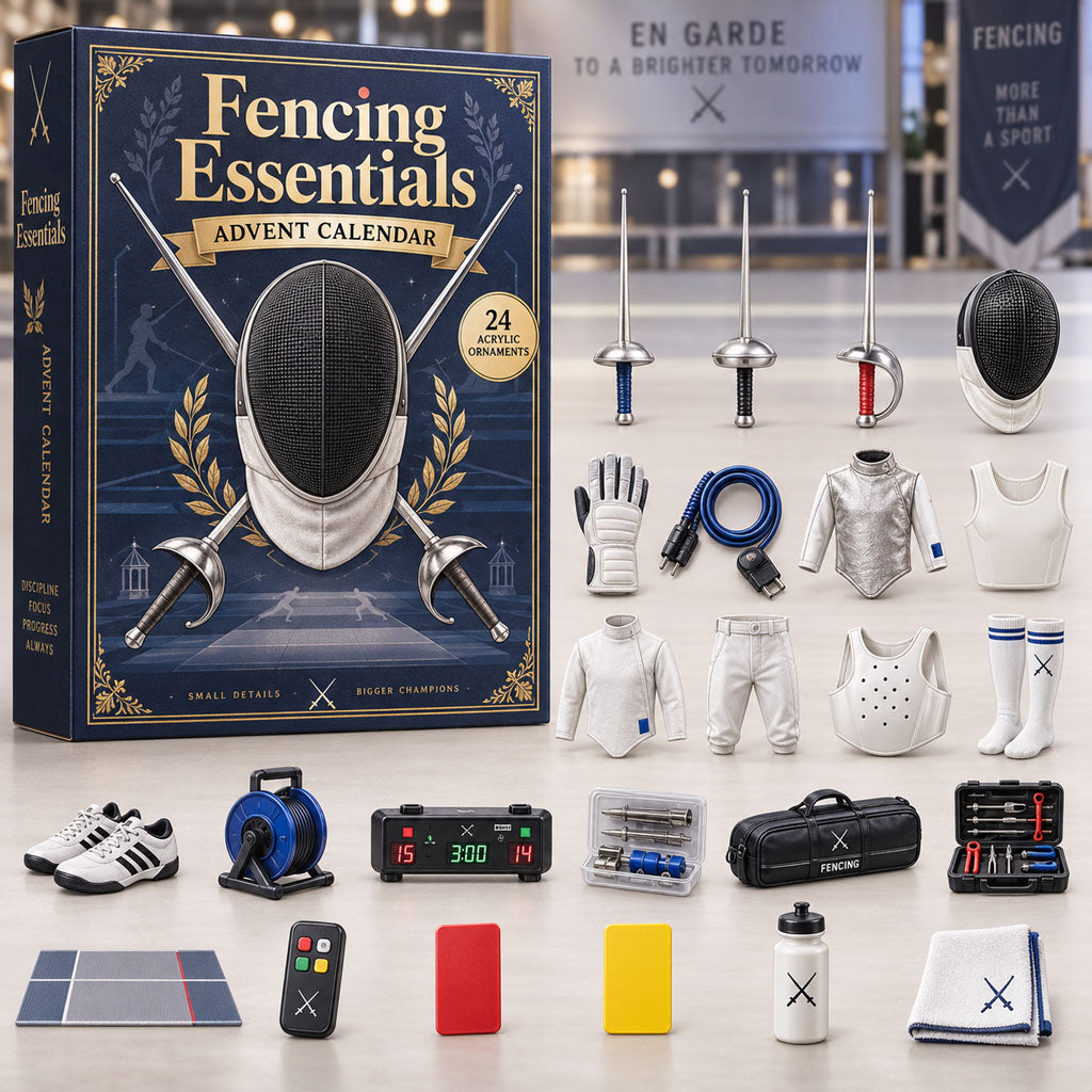 Fencing Essentials advent calendar box with 24 acrylic Christmas charms