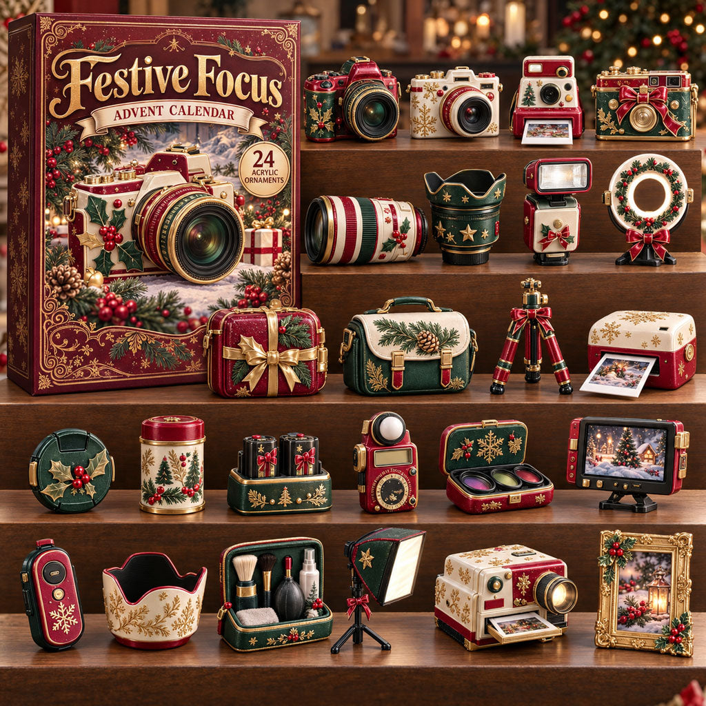 Festive Focus advent calendar box with 24 acrylic Christmas charms