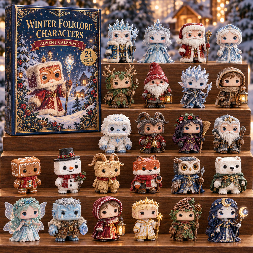 Folklore Characters Collection advent calendar box with 24 acrylic Christmas charms