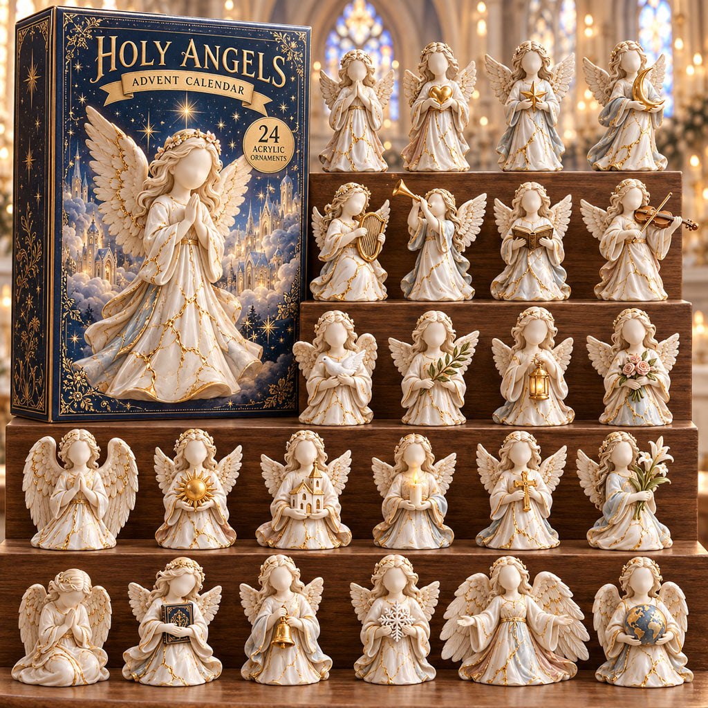 Holy Angels advent calendar box with 24 acrylic Christmas charms