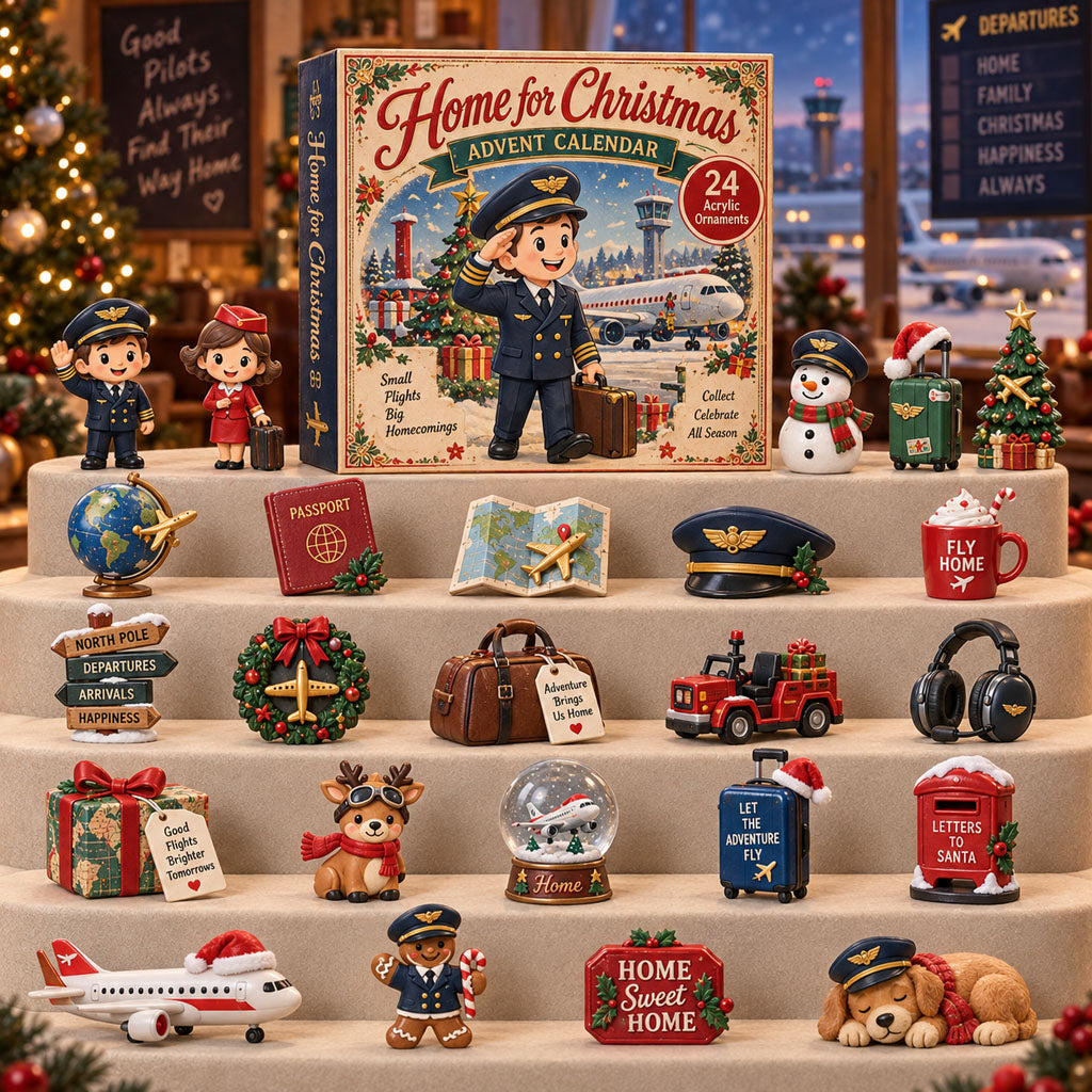 Home for advent calendar box with 24 acrylic Christmas charms