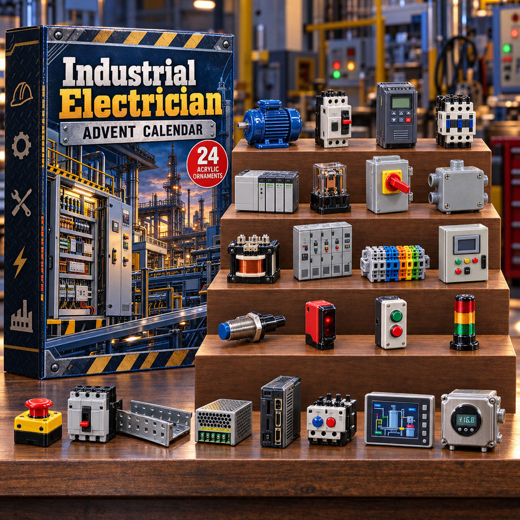 Industrial Electrician advent calendar box with 24 acrylic Christmas charms