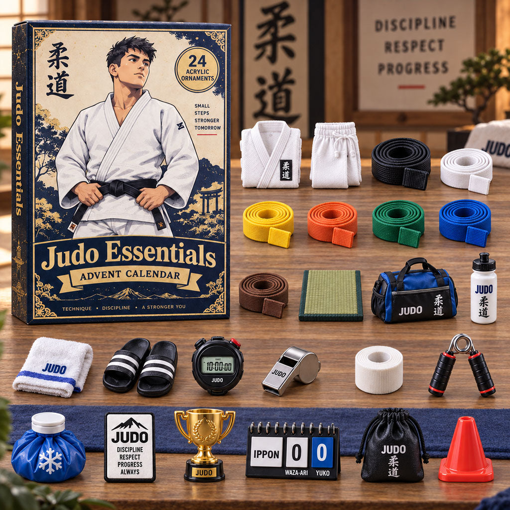 Judo Essentials advent calendar box with 24 acrylic Christmas charms