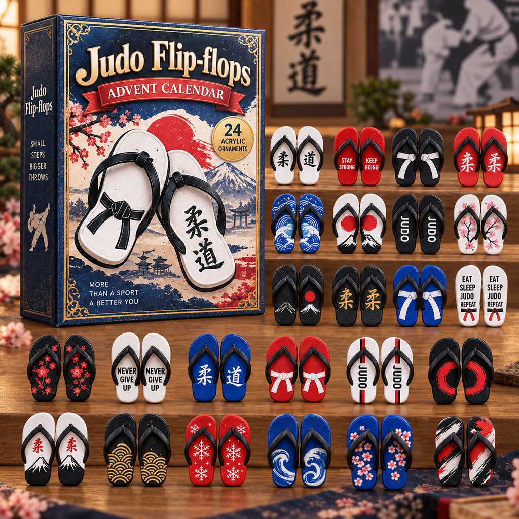 Judo Flip Flops advent calendar box with 24 acrylic Christmas charms