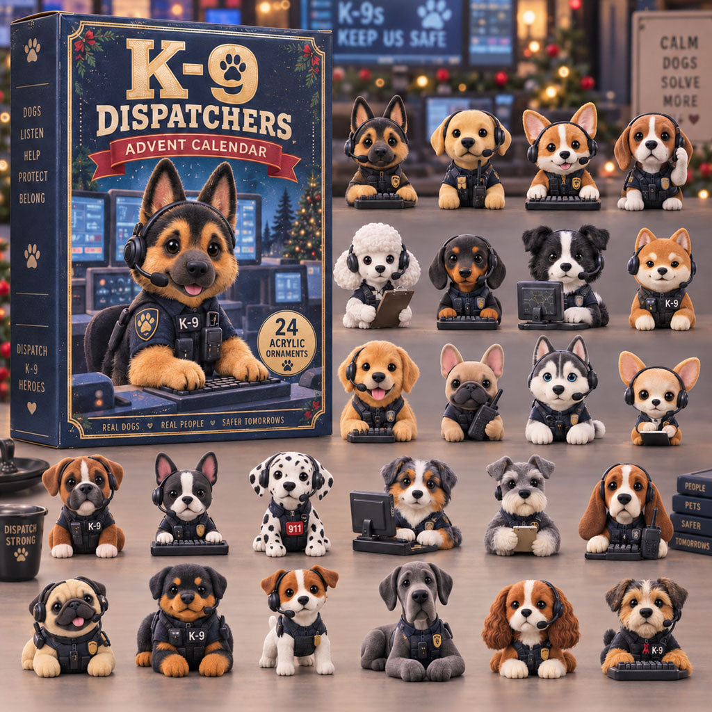 K9 Dispatchers advent calendar box with 24 acrylic Christmas charms