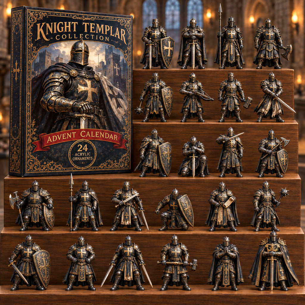 Knight Templar Collection advent calendar box with 24 acrylic Christmas charms