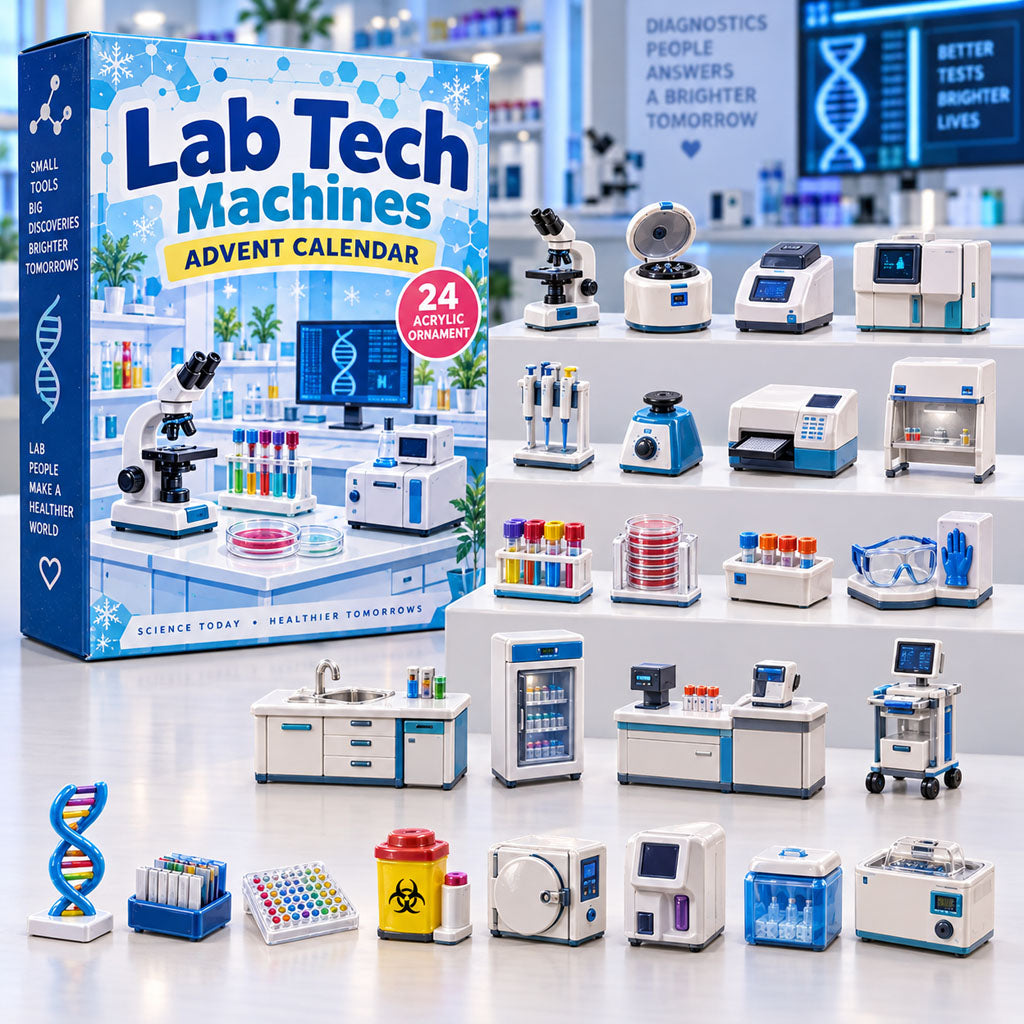 Lab Tech Machines advent calendar box with 24 acrylic Christmas charms