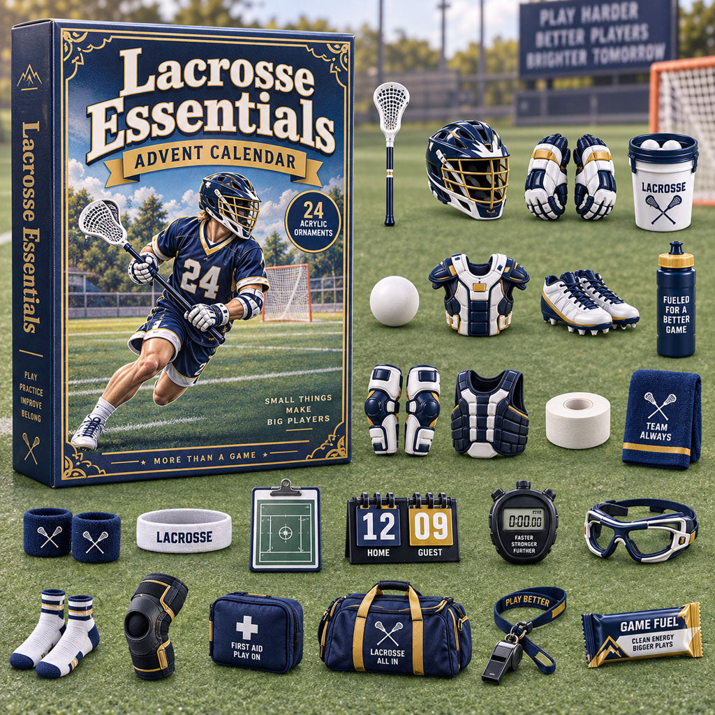 Lacrosse Essentials advent calendar box with 24 acrylic Christmas charms