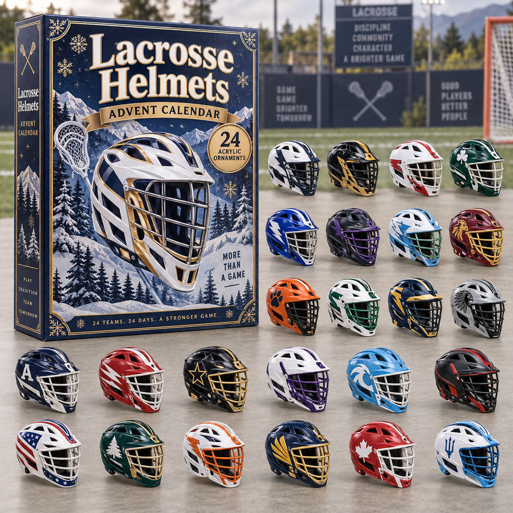 Lacrosse Helmets advent calendar box with 24 acrylic Christmas charms