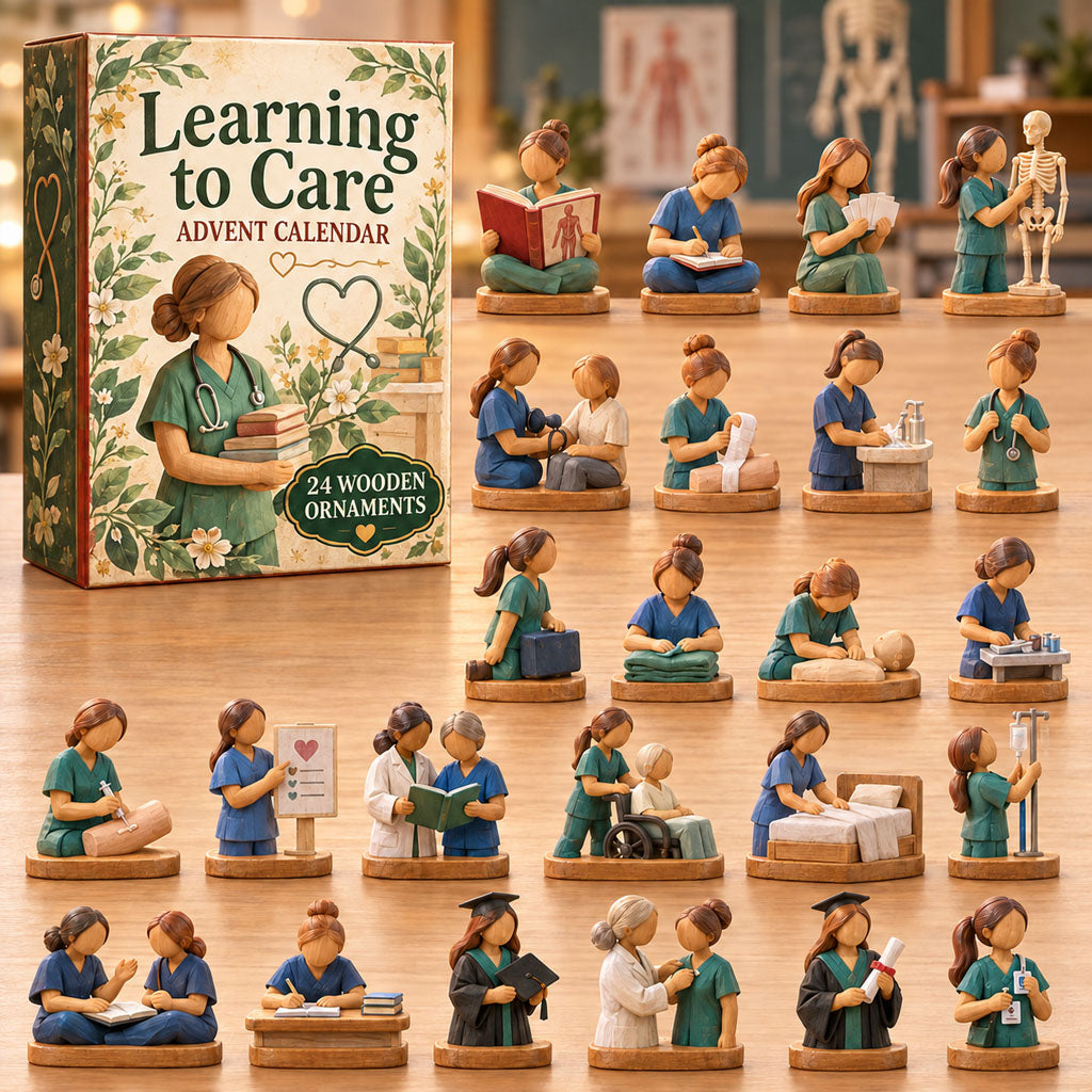 Learning to Care advent calendar box with 24 acrylic Christmas charms