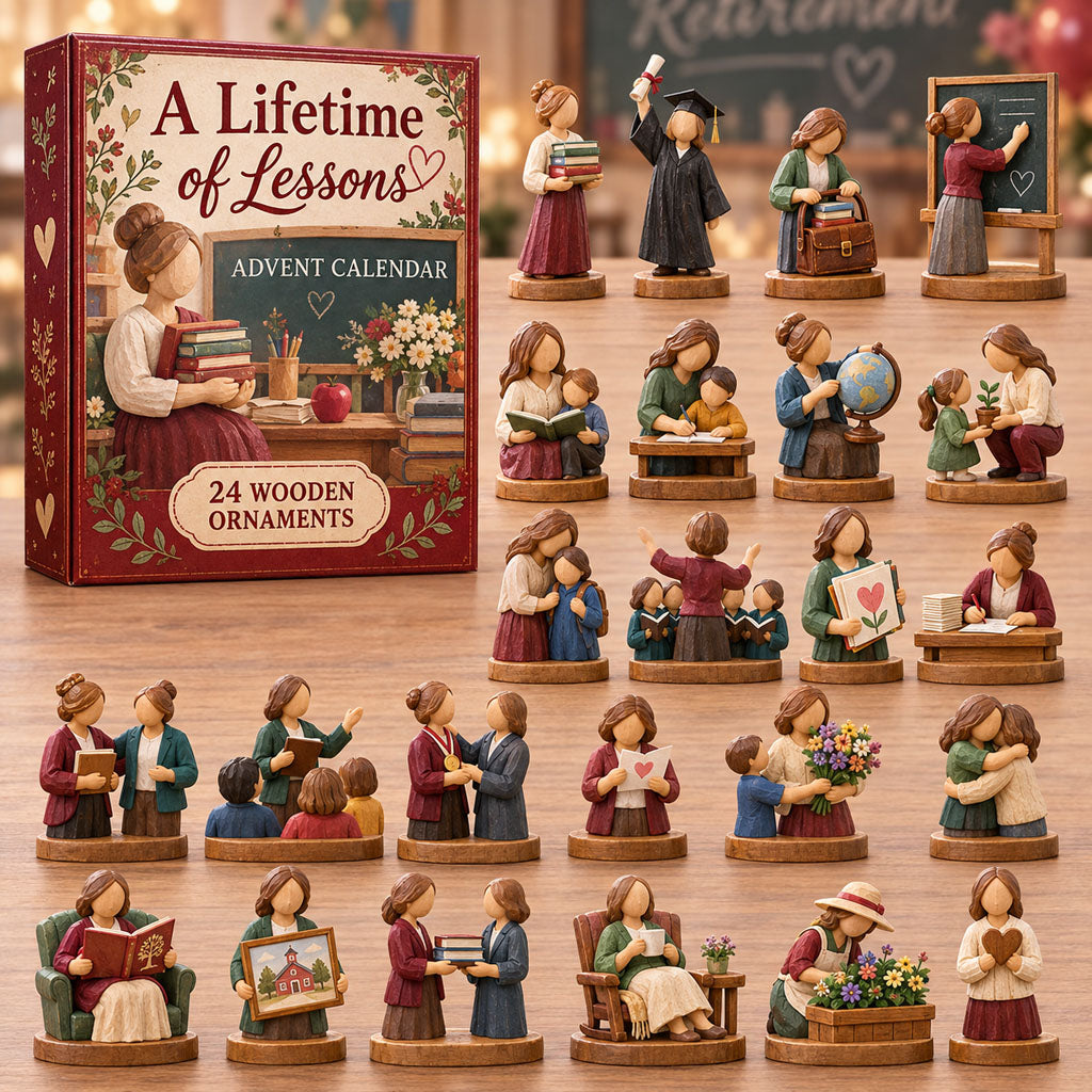 Lifetime of Lessons advent calendar box with 24 wooden Christmas charms