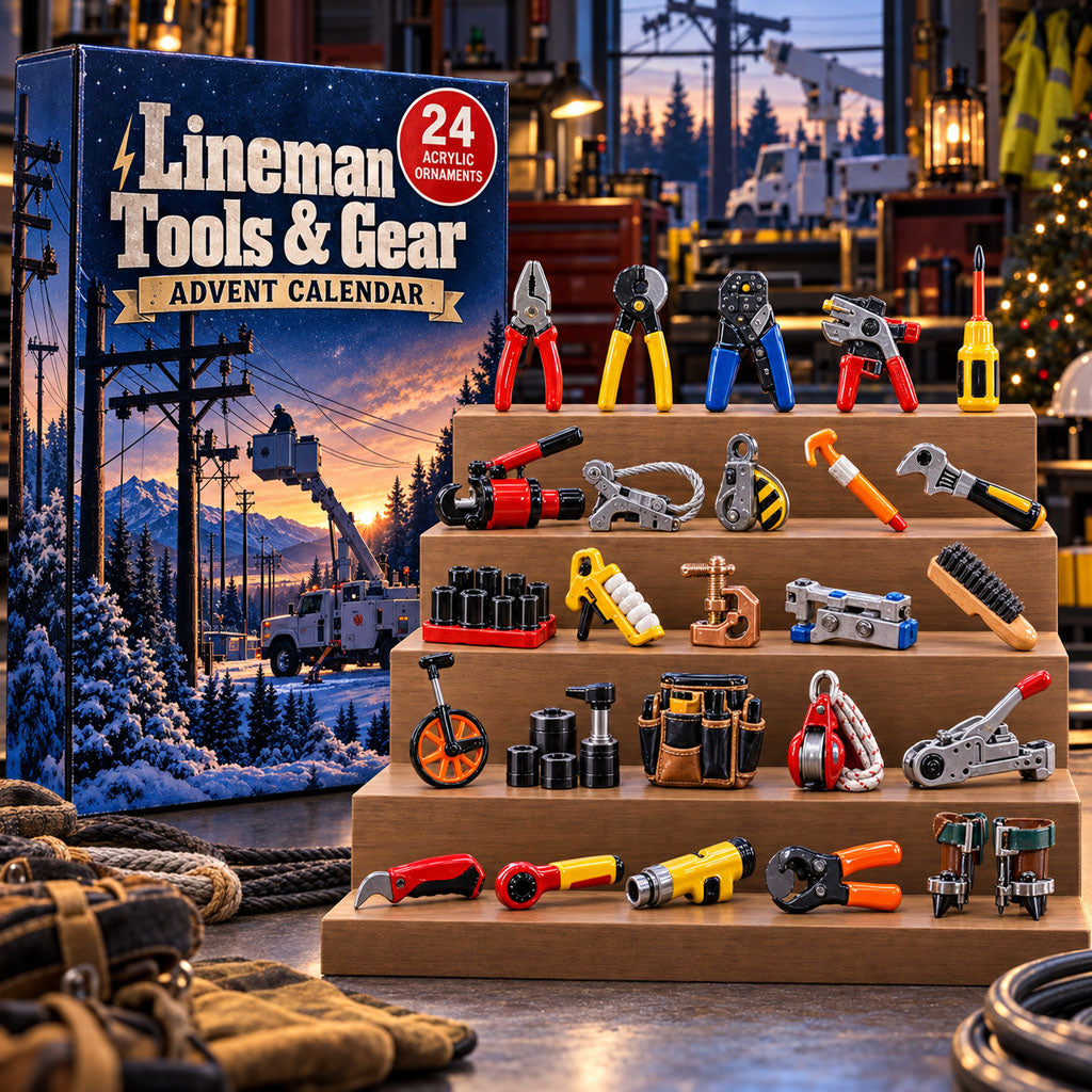 Lineman Tools Gear advent calendar box with 24 acrylic Christmas charms
