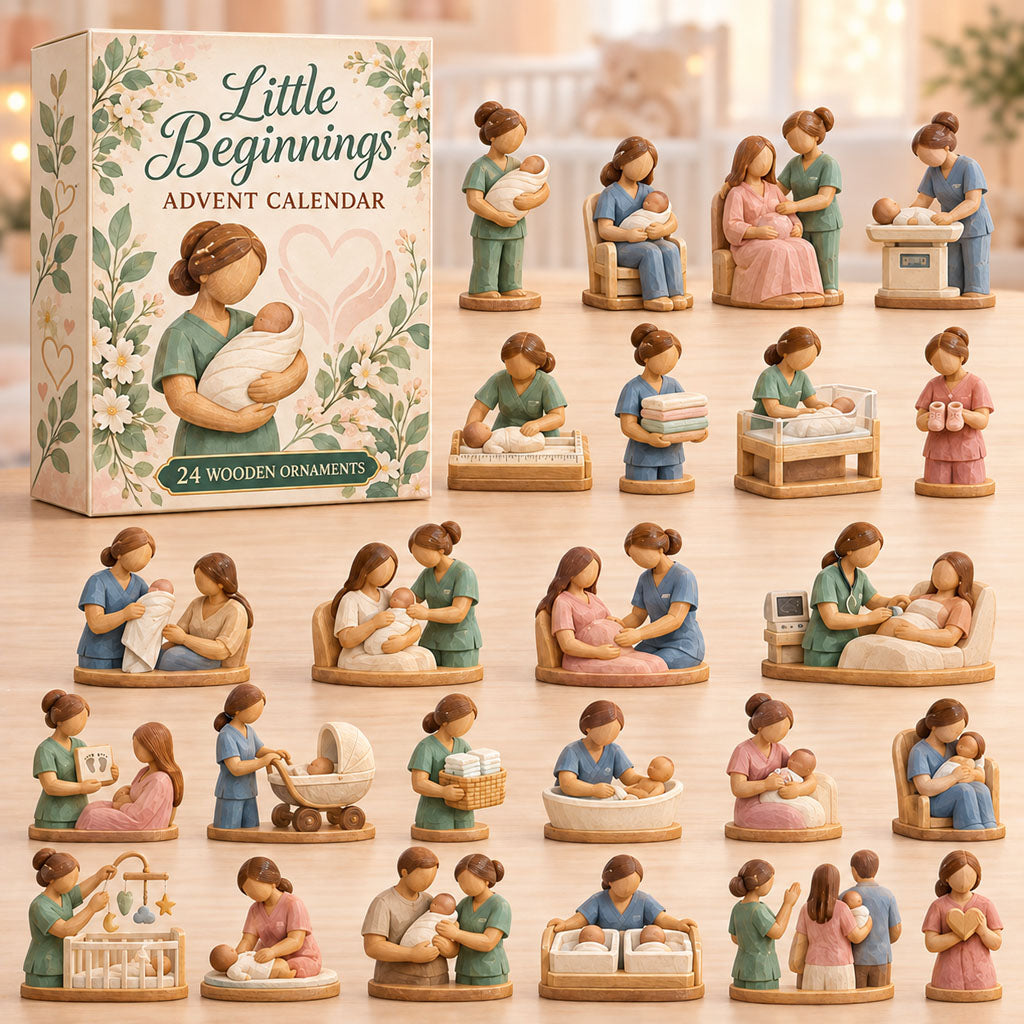 Little Beginnings Care advent calendar box with 24 acrylic Christmas charms