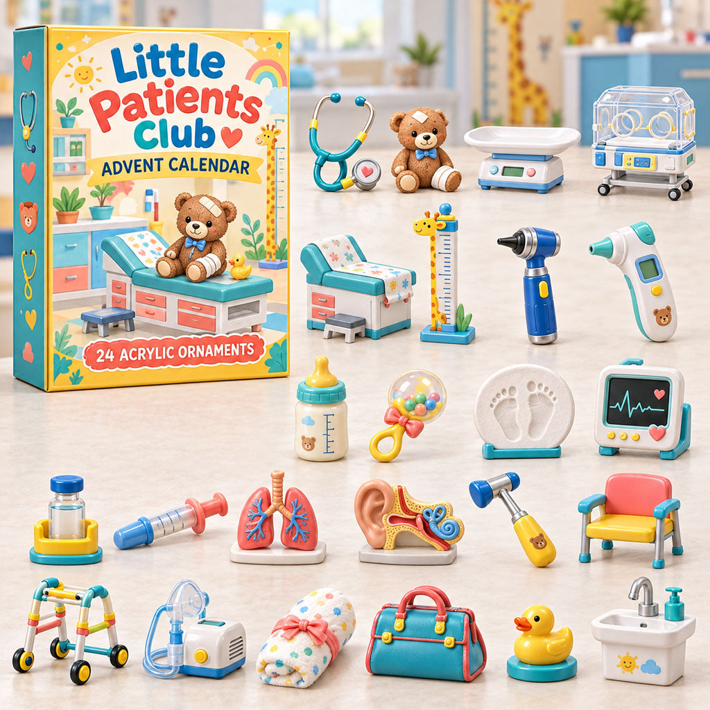 Little Patients Club advent calendar box with 24 acrylic Christmas charms
