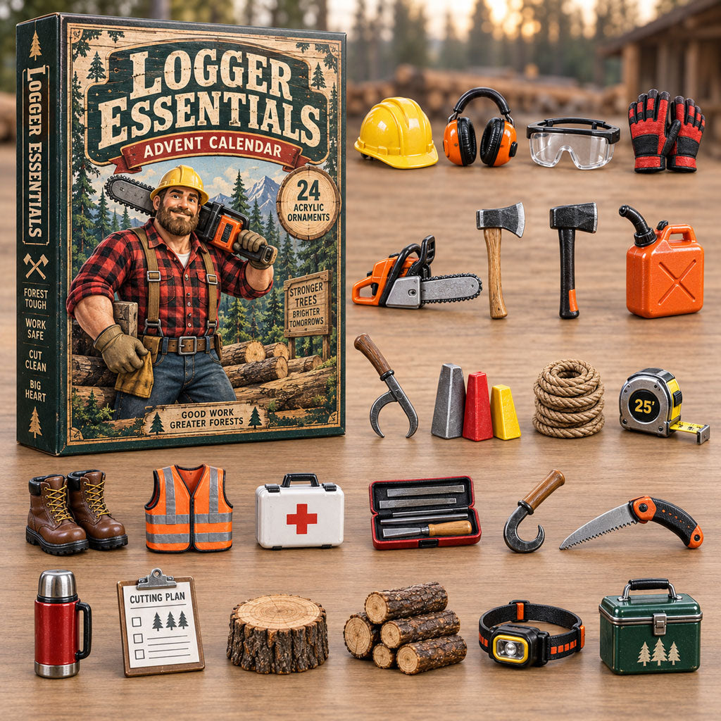 Logger Essentials advent calendar box with 24 acrylic Christmas charms
