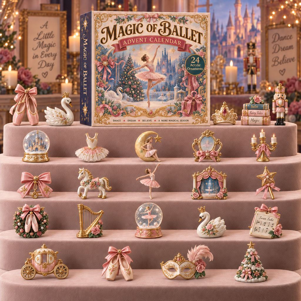 Magic of Ballet advent calendar box with 24 acrylic Christmas charms