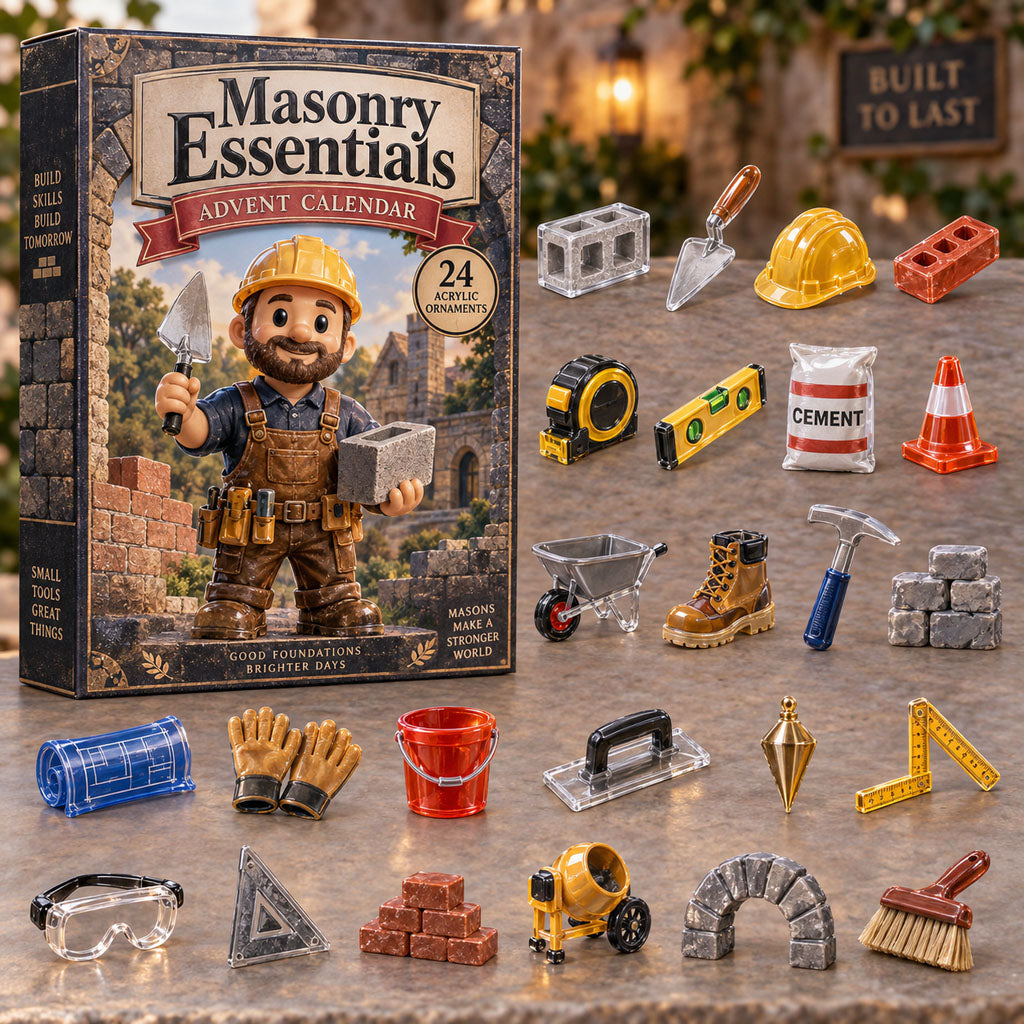 Masonry Essentials advent calendar box with 24 acrylic Christmas charms